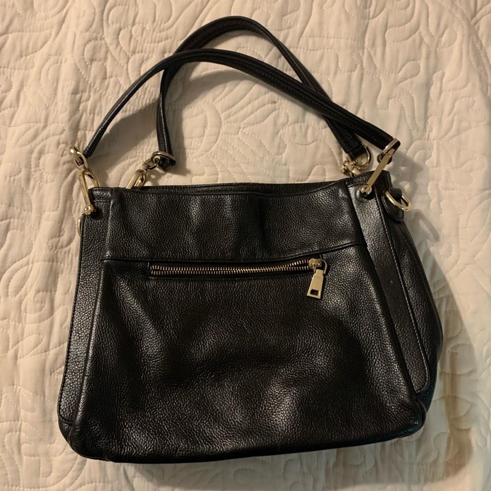 Black leather bag
